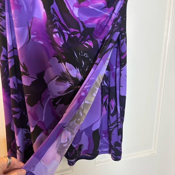 Lauren Ralph Lauren Purple Floral Midi Sleeveless Dress Women’s Size 6P - Picture 5 of 7